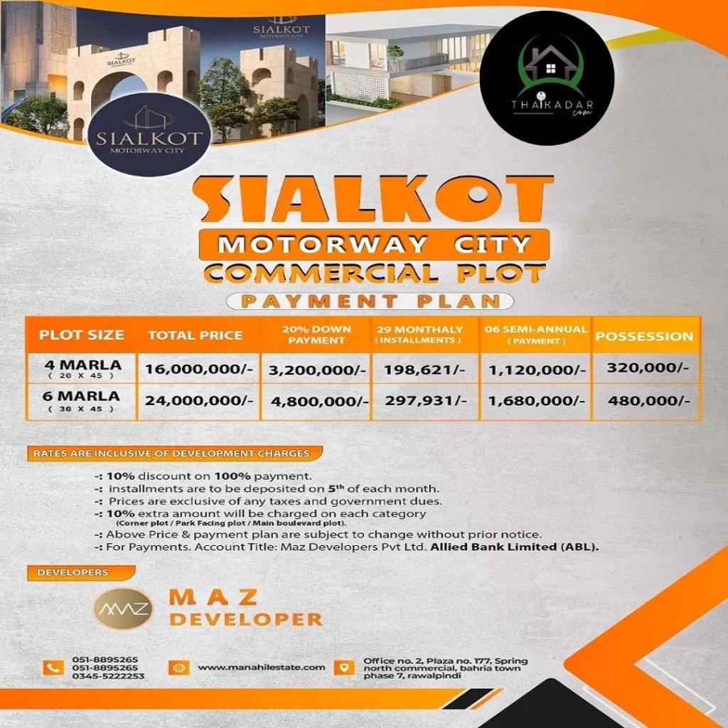 Sialkot Motorway City Details || Invest Wisely