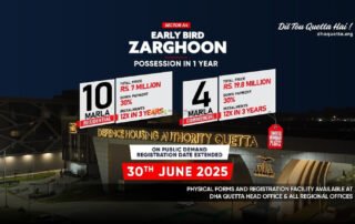 Early Bird Zarghoon DHA Quetta Booking