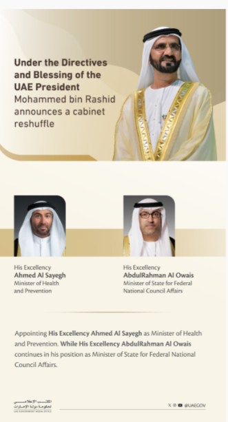 Mohammed bin Rashid Orders Cabinet Reshuffle in UAE Government - UAE