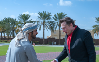 Hamdan bin Mohammed Meets with Elon Musk - UAE